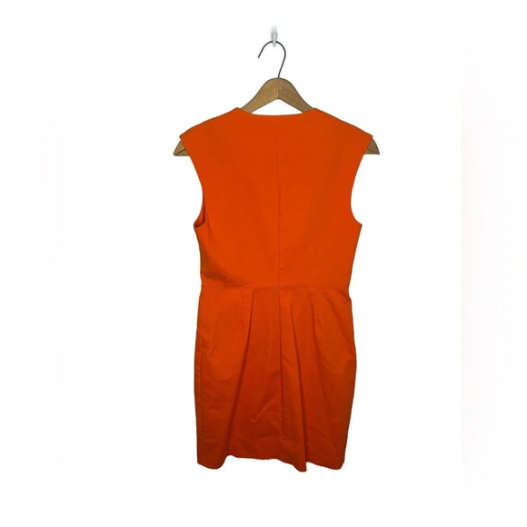 KATE SPADE Saturday Fitted Orange Sleeveless Zip Up V Neck Sheath Dress - Picture 5 of 10